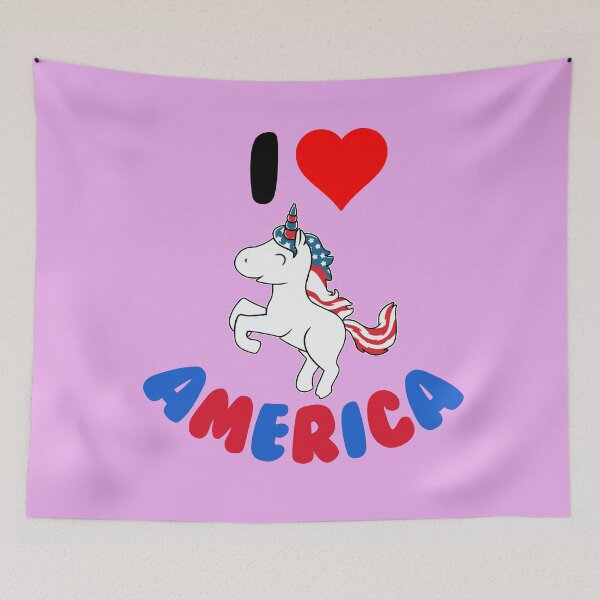 Item preview, I Love America - Cute Valentine´s Patriotic Americorn designed and sold by LordAudes.