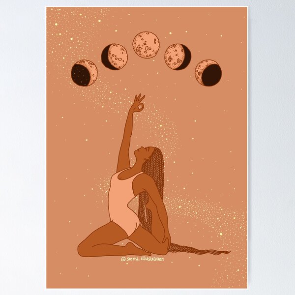 Item preview, Boho yogini moon phases designed and sold by sierratruong.