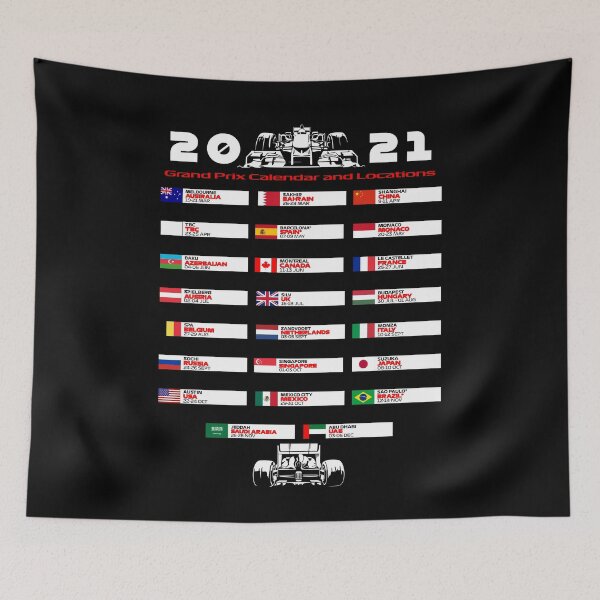 Item preview, Calendar Formula Race Car Circuit Map Name 2021, Twenty Three Grand Prix 2021, Formula 1 2021 Season designed and sold by OnlyPrint20.