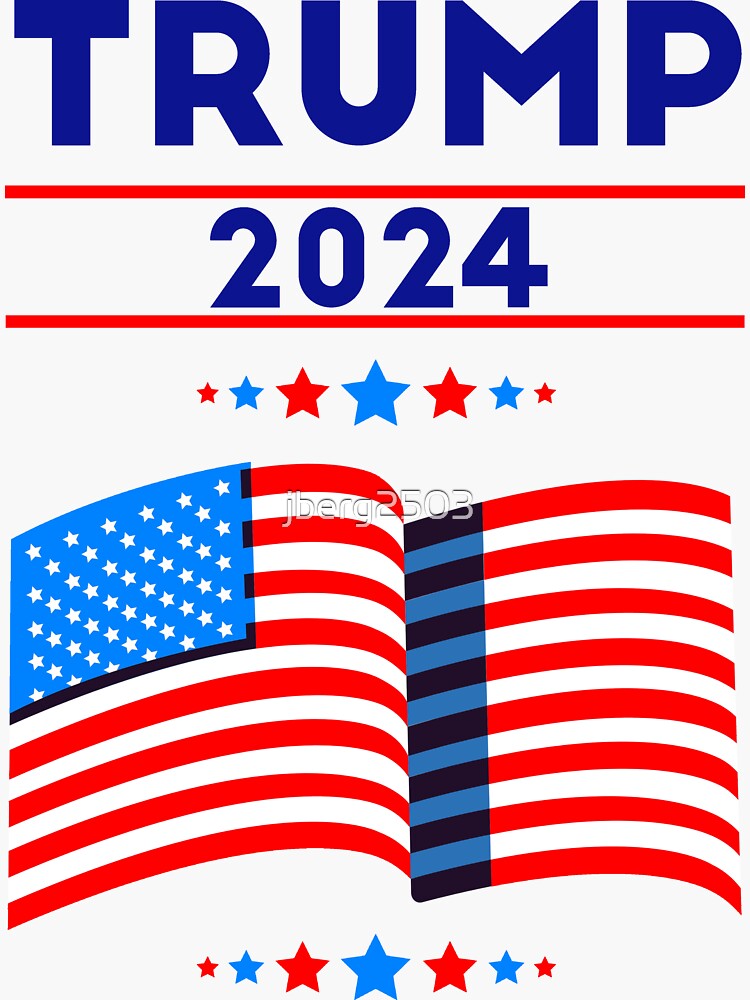 "TRUMP 2024 American Flag" Sticker for Sale by jberg2503 Redbubble