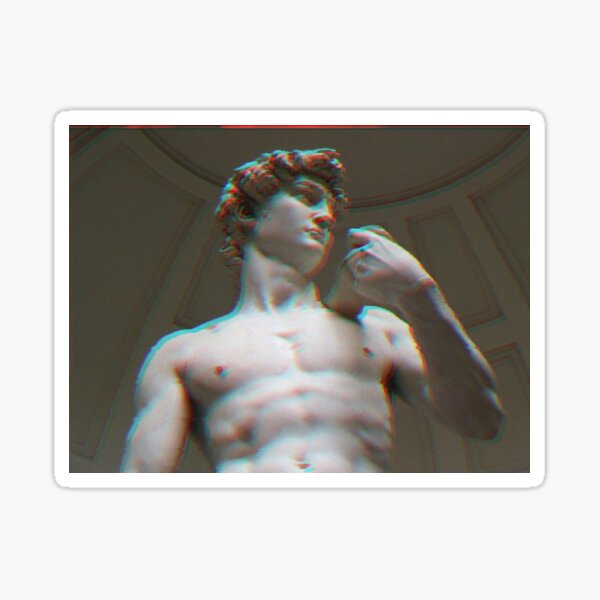 Michalangelo David Glitch Sticker