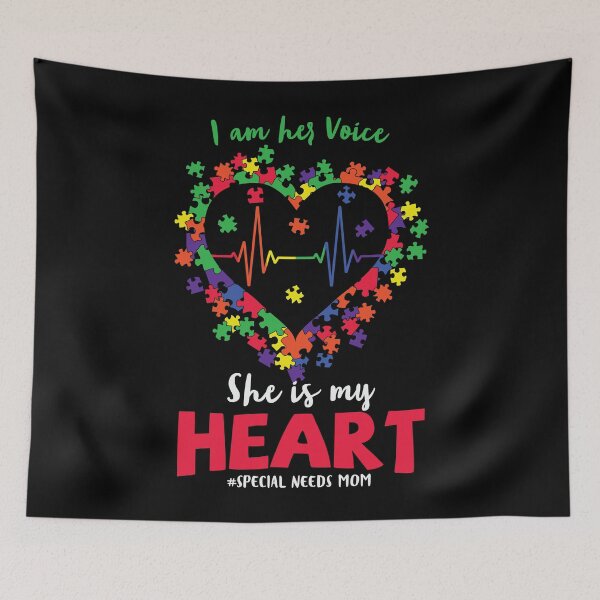 Item preview, I am her voice she is my heart autism awareness designed and sold by TrendingTees4u.