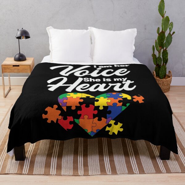 Item preview, I am her voice she is my heart autism awareness designed and sold by TrendingTees4u.