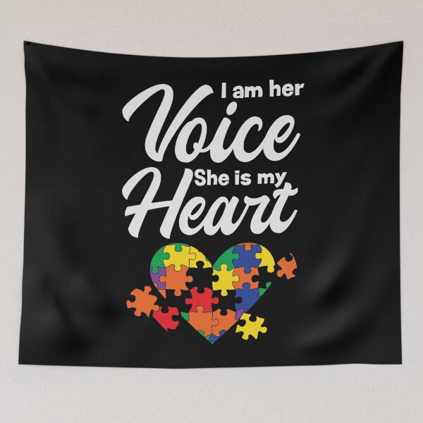 Item preview, I am her voice she is my heart autism awareness designed and sold by TrendingTees4u.