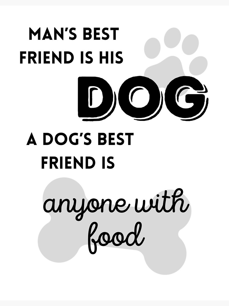 "Man’s best friend is his dog, a dog’s best friend is anyone with food