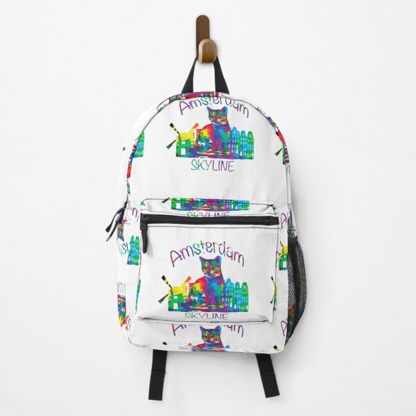 Item preview, Colorful Amsterdam Skyline Cat designed and sold by Cute Designs Shop.