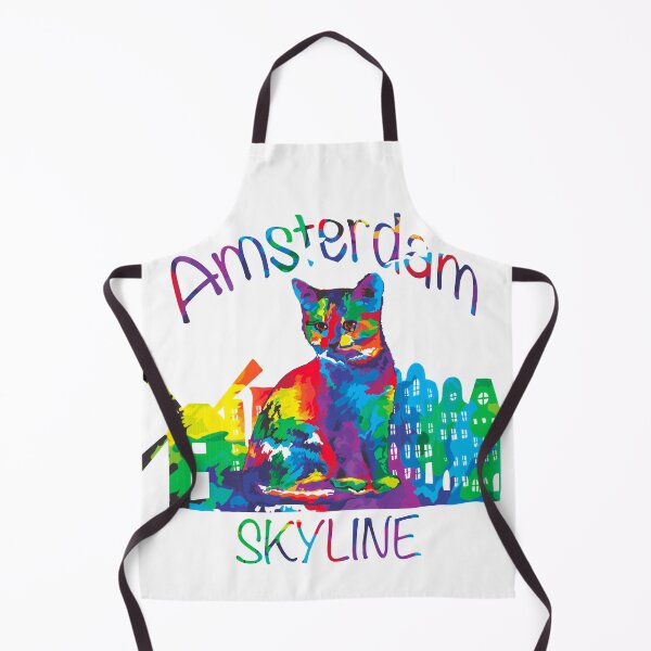 Item preview, Colorful Amsterdam Skyline Cat designed and sold by Cute Designs Shop.