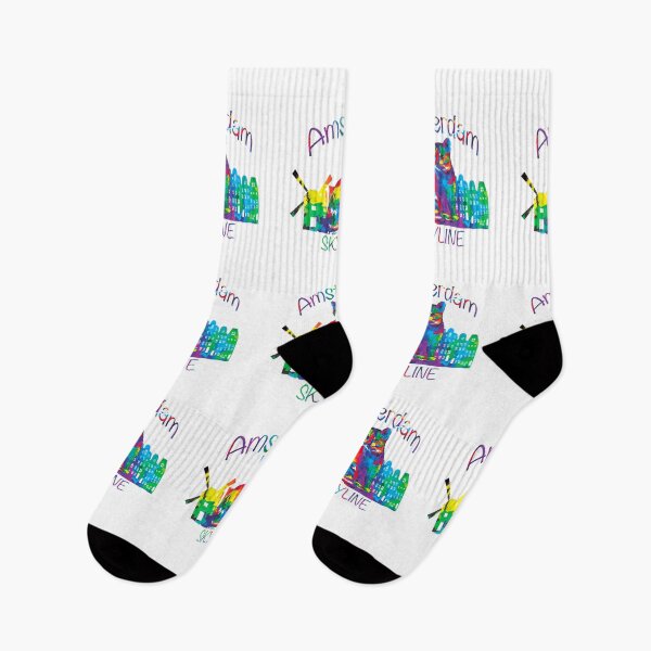 Item preview, Colorful Amsterdam Skyline Cat designed and sold by Cute Designs Shop.