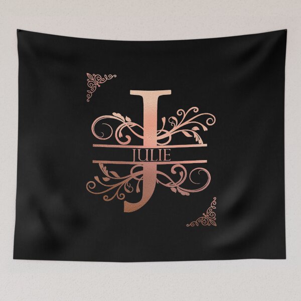 Item preview, Julie Personalized Name Gifts with Beautiful Rose Gold Monogram Letter J. Simply Best Gift Ideas for Julie designed and sold by ArteSquare.