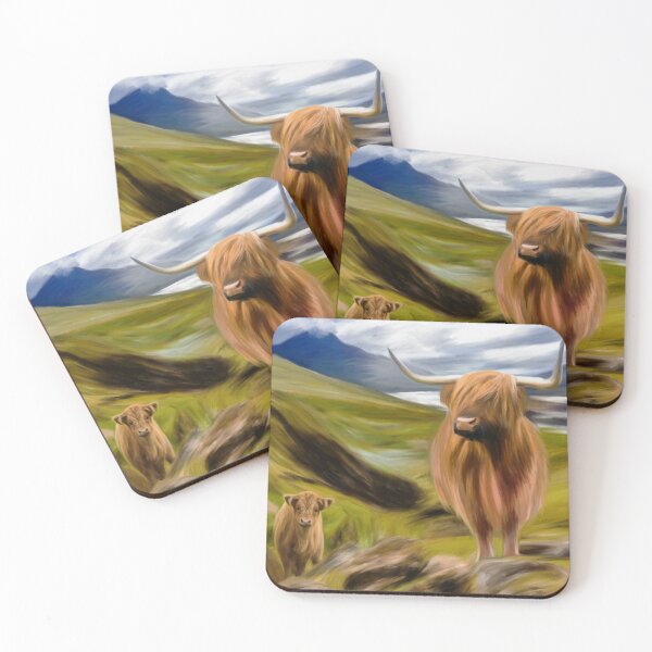 Item preview, Mum and Baby Highland Cow | The Liagon Studio designed and sold by Liagon.