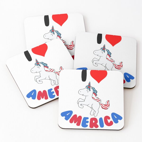 Item preview, I Love America - Cute Valentine´s Patriotic Americorn designed and sold by LordAudes.