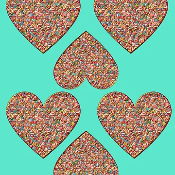 Artwork thumbnail, Copper Hearts on Sea Green Pattern by DesignsofNote