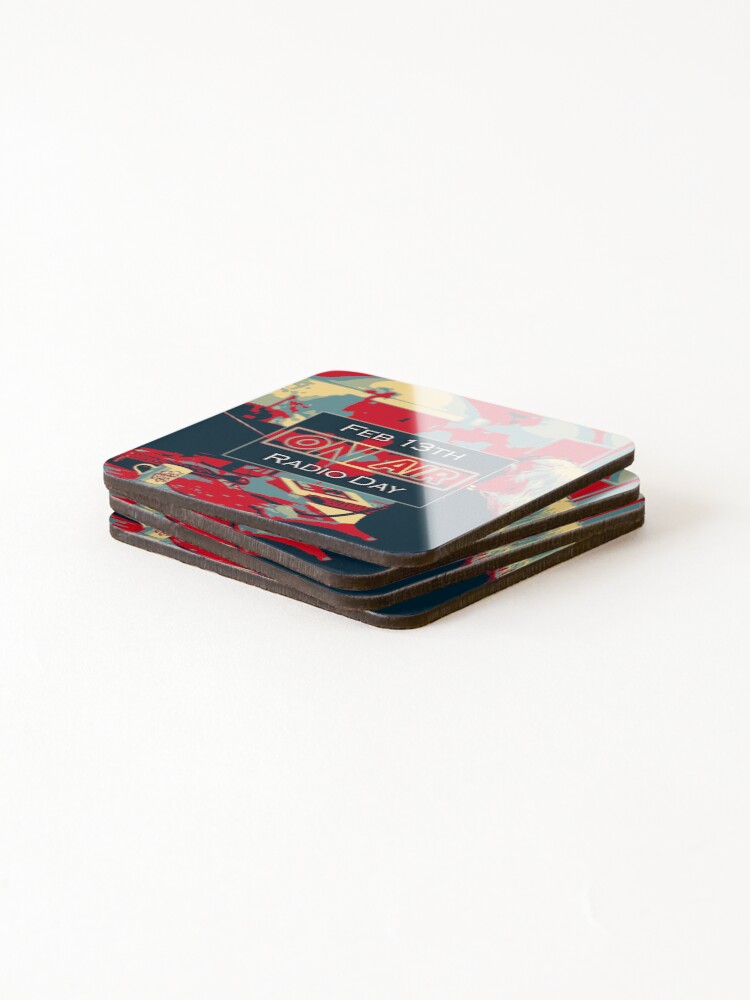 Thumbnail 4 of 5, Coasters (Set of 4), I LOVE RADIO DAY designed and sold by REALDesign-Shop.