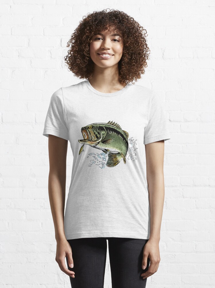Largemouth Bass jumping out of the water Essential T-Shirt for Sale by  Pixelmatrix