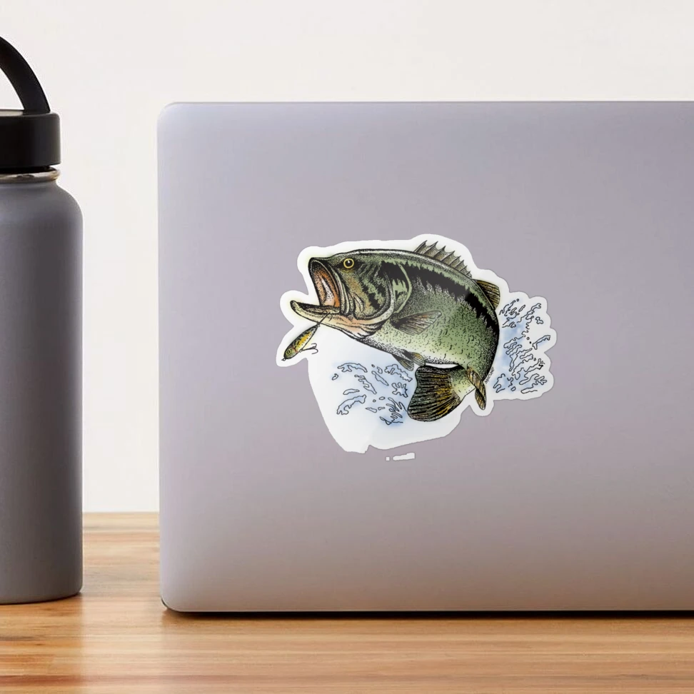 Largemouth Bass jumping out of the water Sticker for Sale by Pixelmatrix