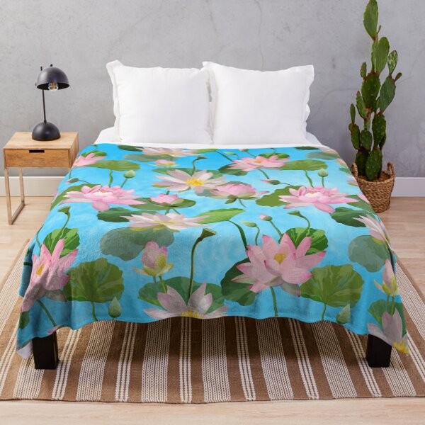 Item preview, Watercolor lily pattern seamless with Blue watercolor texture background designed and sold by mashmosh.