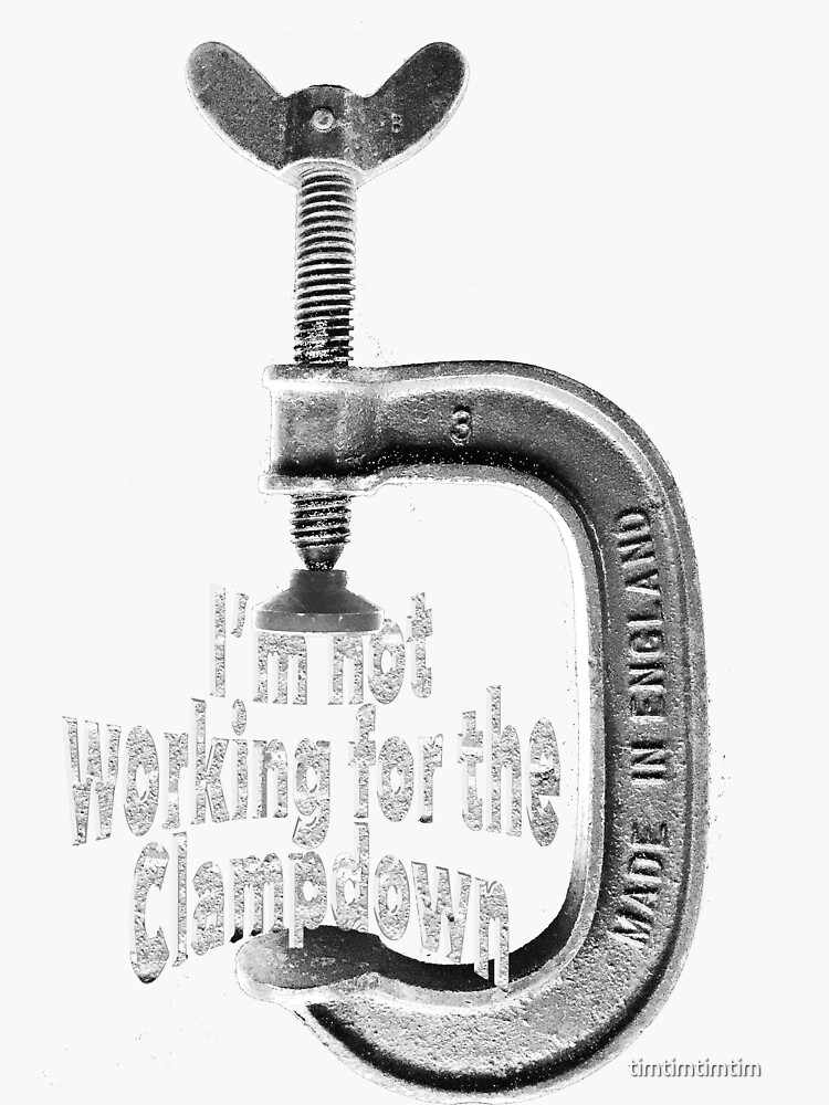 "Working For The Clampdown, London Calling Clash Tribute." Sticker for