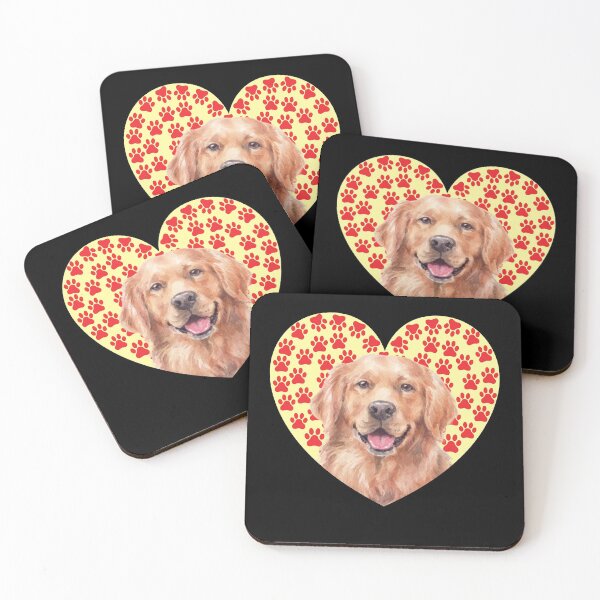 Item preview, funny golden retriever face art heart paw valentines day gifts designed and sold by alaechamlal.