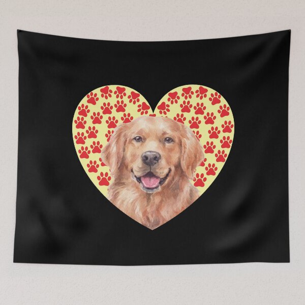 Item preview, funny golden retriever face art heart paw valentines day gifts designed and sold by alaechamlal.
