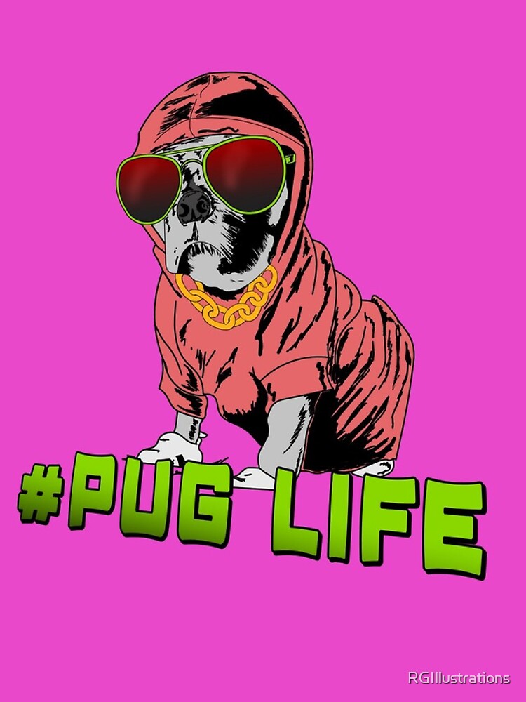 Thumbnail 4 of 4, iPhone Case, Pug Life designed and sold by RGIllustrations.