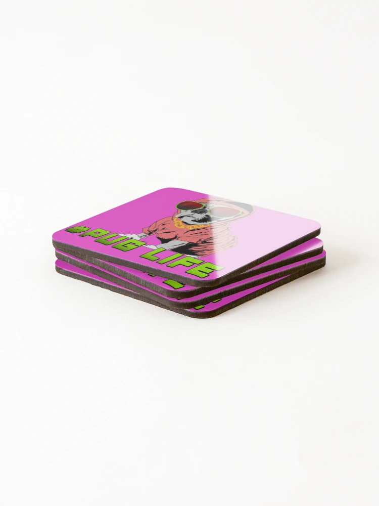 Thumbnail 4 of 5, Coasters (Set of 4), Pug Life designed and sold by RGIllustrations.