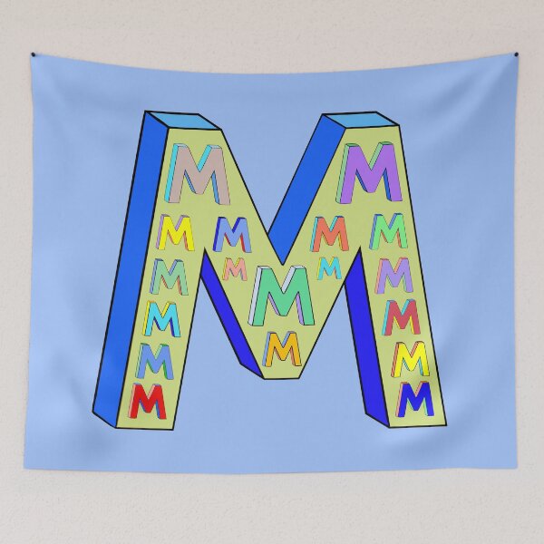 Item preview, Big Letter M, Little Letter Ms (yellow and blue) designed and sold by artfulnotebook.