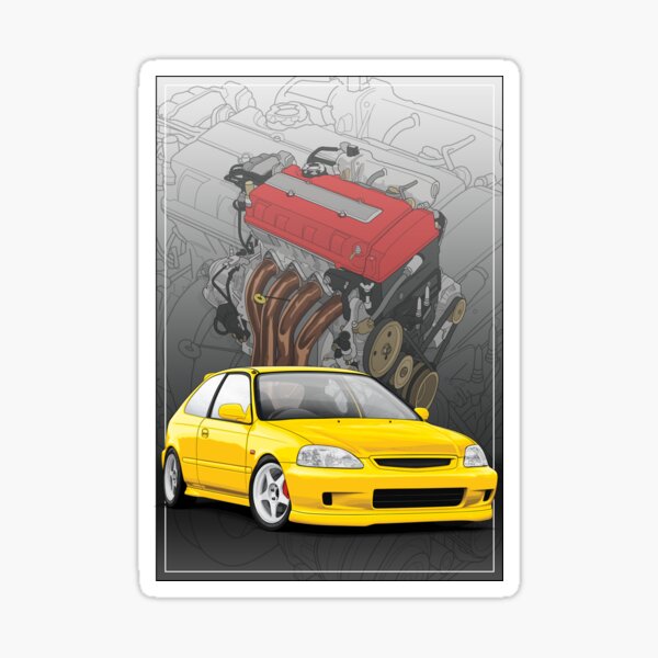 Civic Ek Stickers for Sale | Redbubble