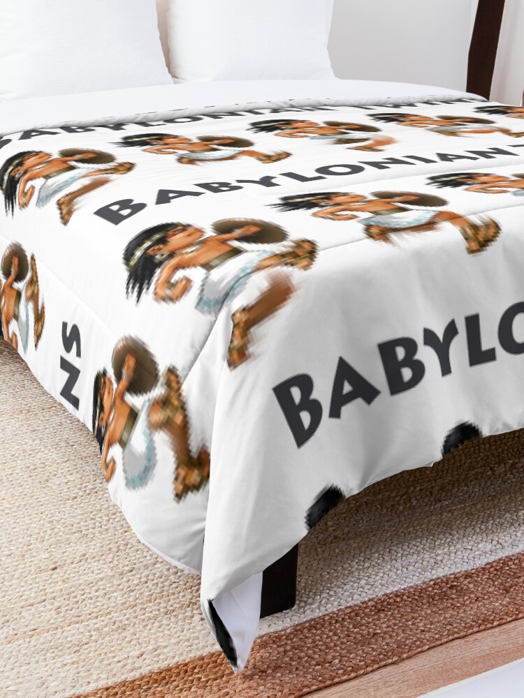 Alternate view of Basir sprinting in Babylonian Twins Comforter
