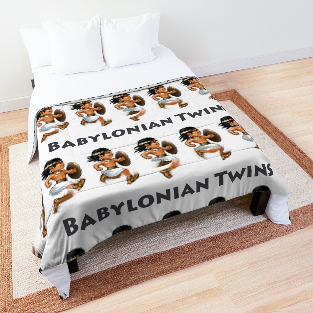 Basir sprinting in Babylonian Twins Comforter