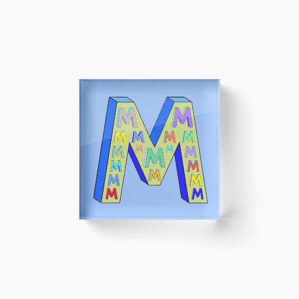 Item preview, Big Letter M, Little Letter Ms (yellow and blue) designed and sold by artfulnotebook.