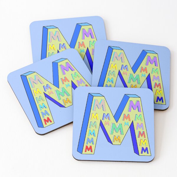 Item preview, Big Letter M, Little Letter Ms (yellow and blue) designed and sold by artfulnotebook.