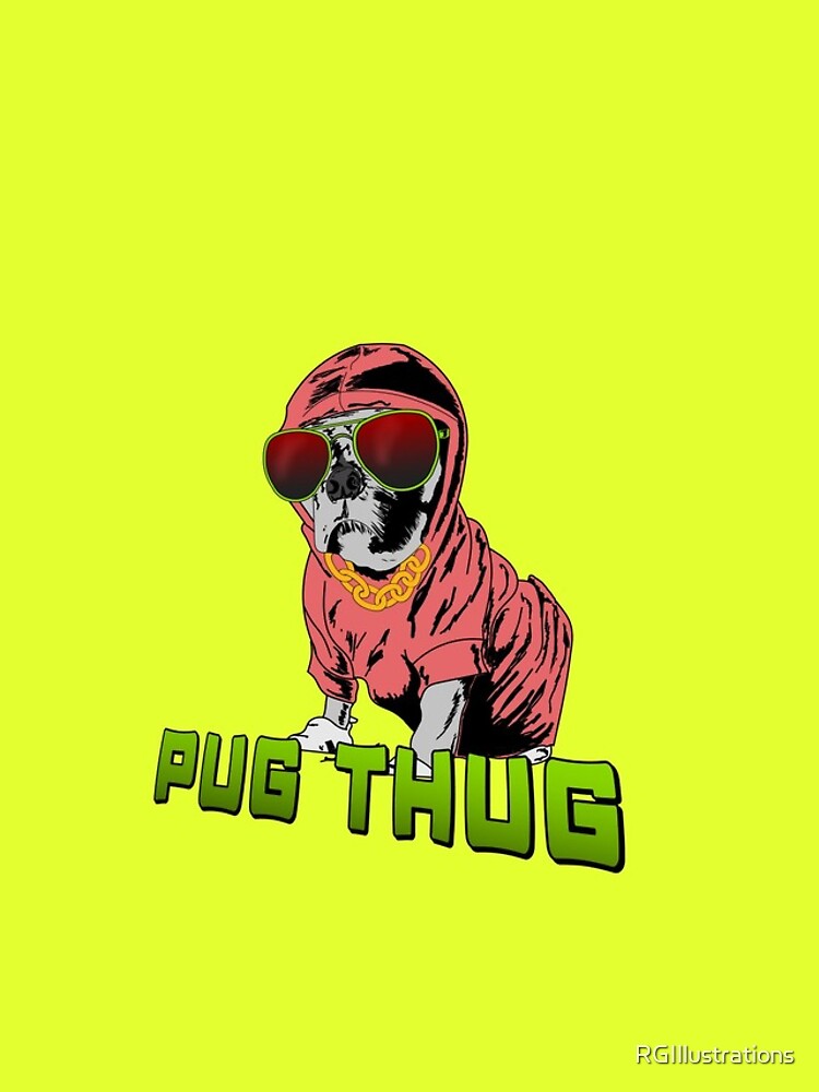 Thumbnail 4 of 4, iPhone Case, Pug Thug designed and sold by RGIllustrations.