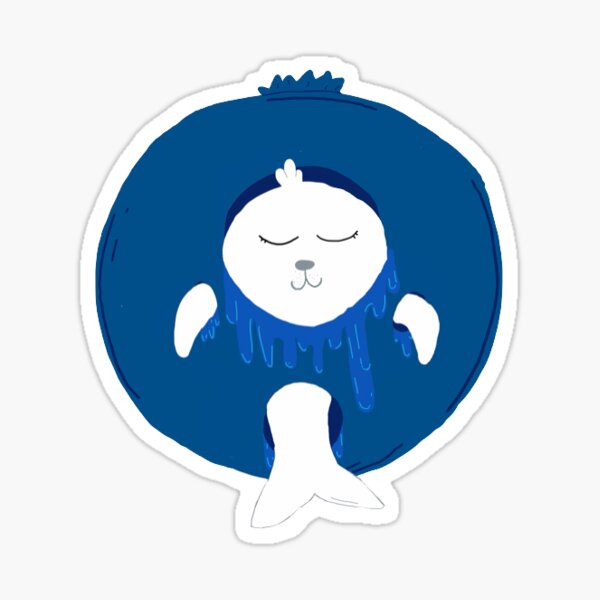 "Blueberry seal" Sticker for Sale by treeoctopusart Redbubble