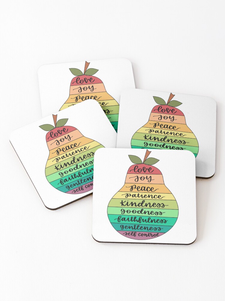 Faith, Hope, Love, Peace - Cork & Metal Coasters, Set of 4