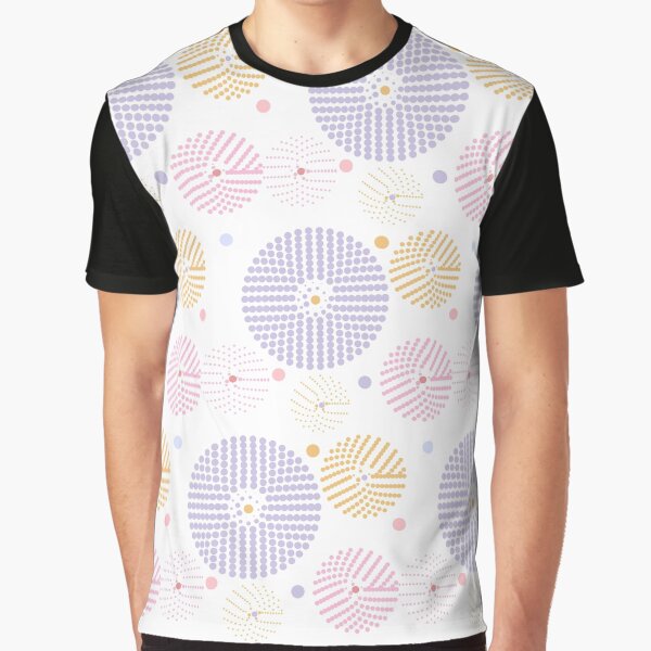 Hand Drawn Geometric Circles Pattern In Violet, Pink and Yellow Colors Graphic T-Shirt