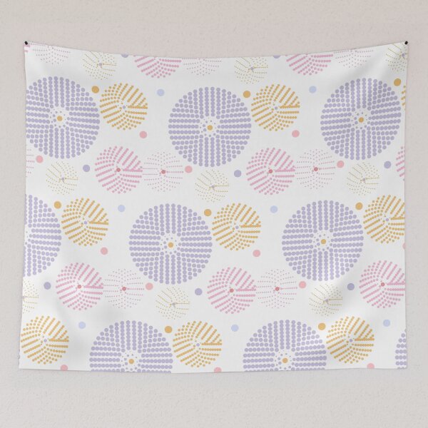 Item preview, Hand Drawn Geometric Circles Pattern In Violet, Pink and Yellow Colors designed and sold by Victoria Riabov.