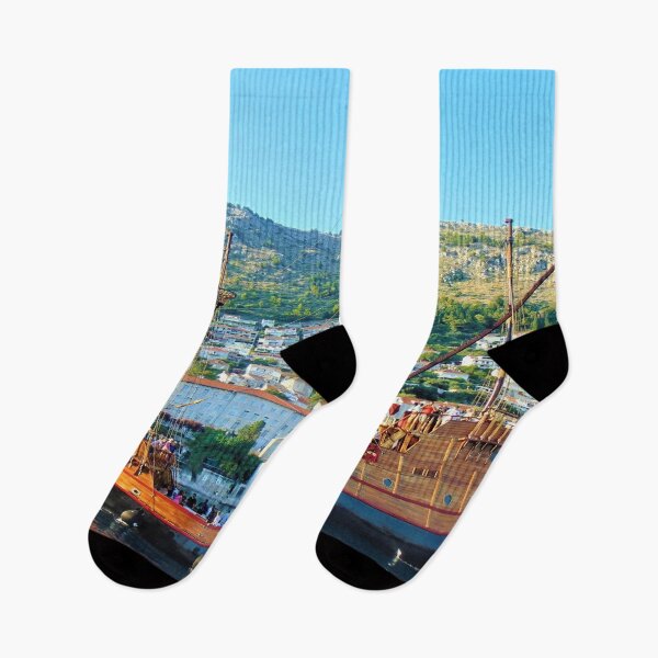 Item preview, View Of Boat In Dubrovnik Harbour Croatia designed and sold by flyingracoon.