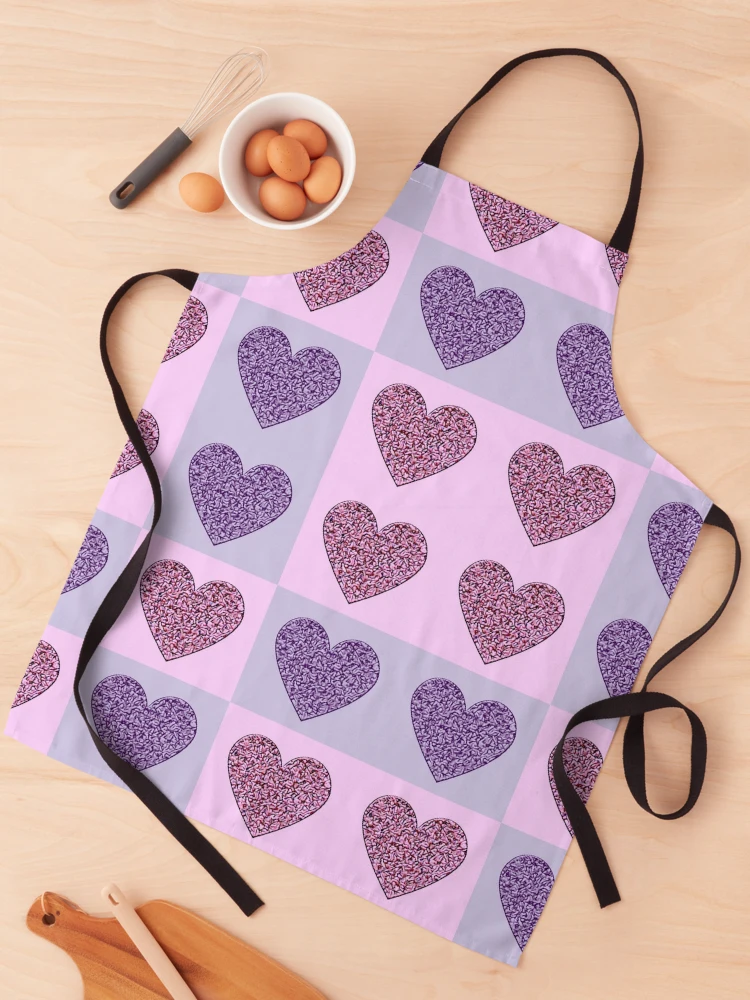 Thumbnail 1 of 6, Apron, Pink and Lavender Metallic Squares Tile Pattern designed and sold by DesignsofNote.