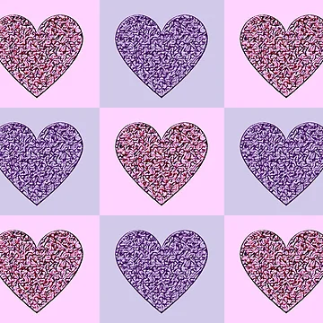 Artwork thumbnail, Pink and Lavender Metallic Squares Tile Pattern by DesignsofNote