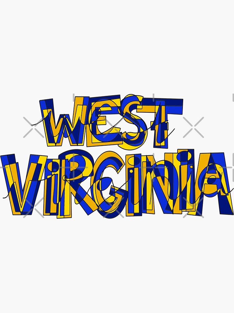 "West Virginia Word Doodle" Sticker by klaireep Redbubble