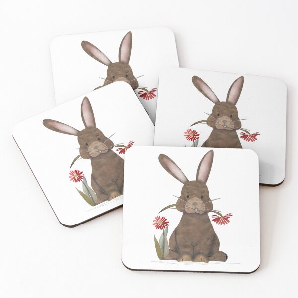 Item preview, Adorable Watercolor Rabbit Playing with Marbles - Cute designed and sold by Caroline Laursen.