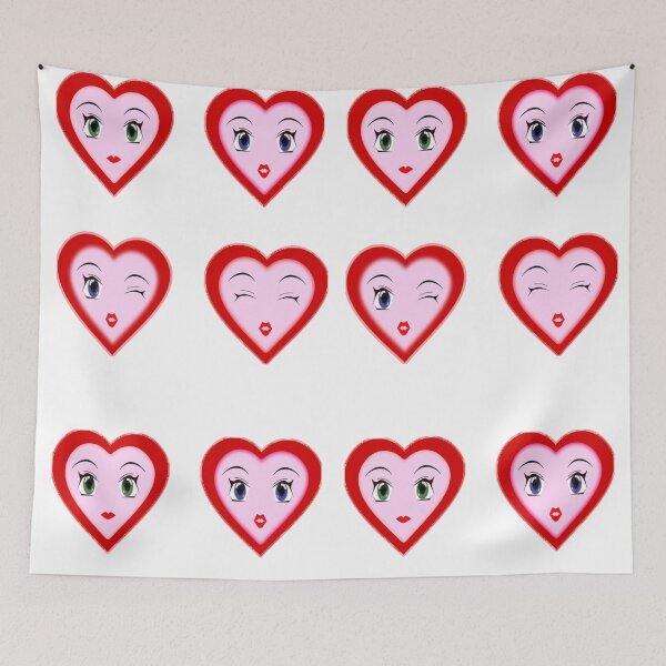 Item preview, Happy Valentine Day Heart Faces designed and sold by teledesign.