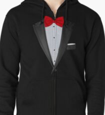 Realistic Tuxedo Shirt Zipped Hoodie