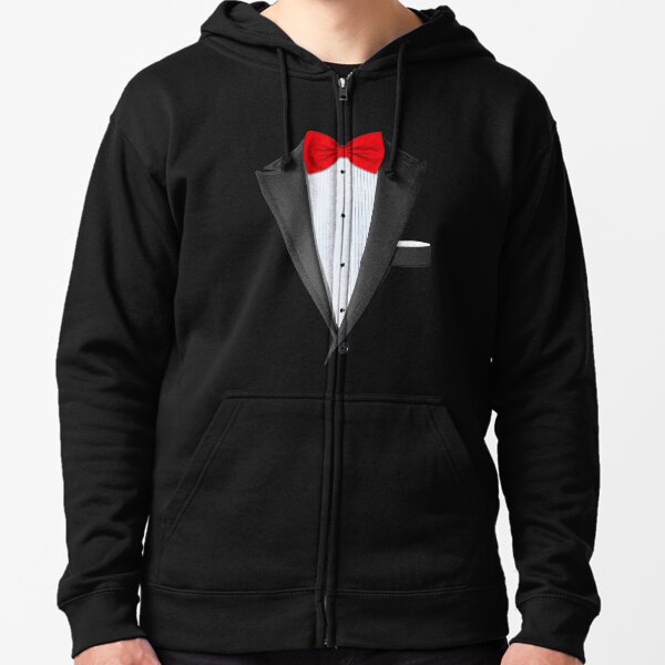 tuxedo zip up hoodie