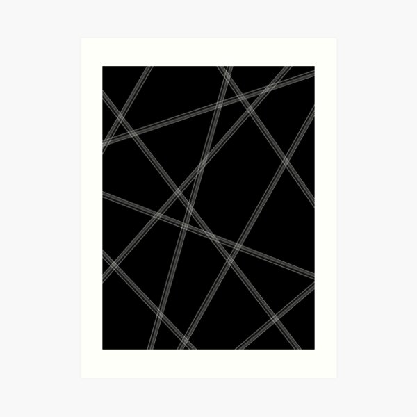 Black and White Modern Lines Art Print