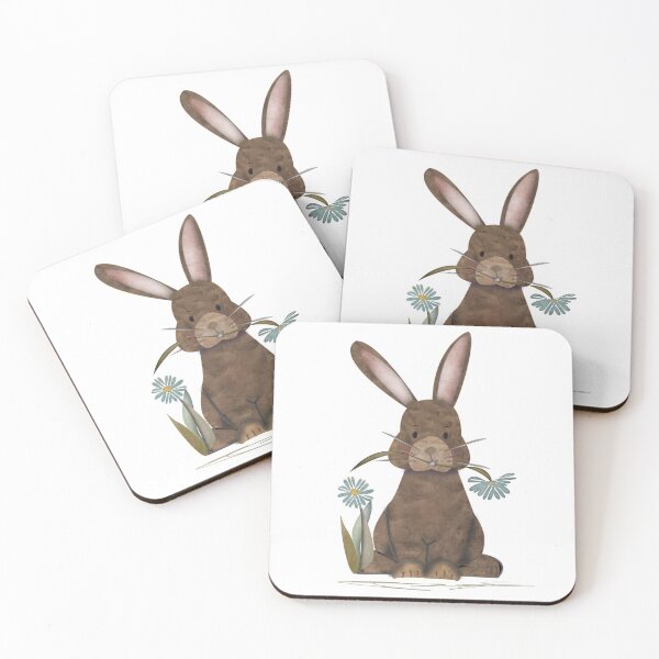 Item preview, Adorable Watercolor Rabbit Playing with Marbles - Cute designed and sold by Caroline Laursen.