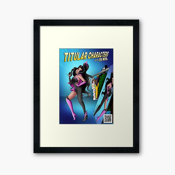 Eva tries on new superhero costume, as Ut the mouse gets ready to attack Framed Art Print