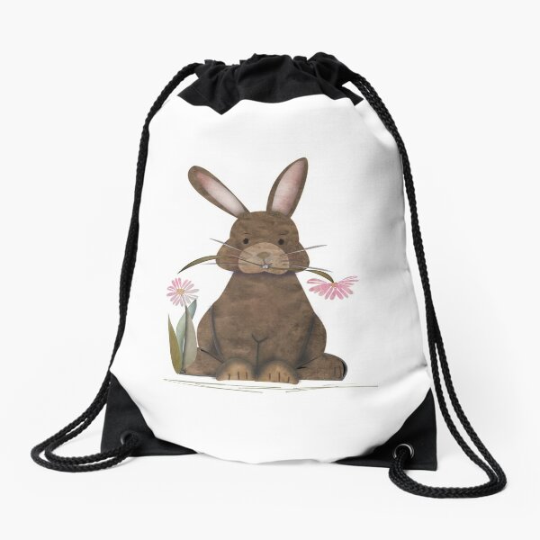 Adorable Watercolor Rabbit says I love you - Cute Drawstring Bag