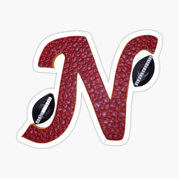 Paper Quilling Monogram N Sticker