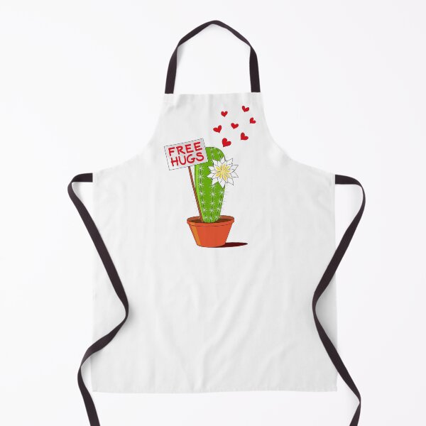 Item preview, Free Hugs Cactus with white blossom and red hearts – humor designed and sold by un-artiges.
